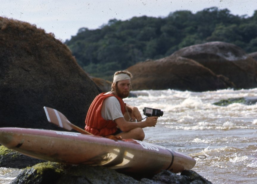 Dave Manby filming at the Orinocco, 1977